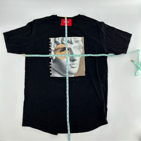 Greek Socials Graphic Stone Ancestor Face White and Black T Shirt XL - Picture 4 of 4